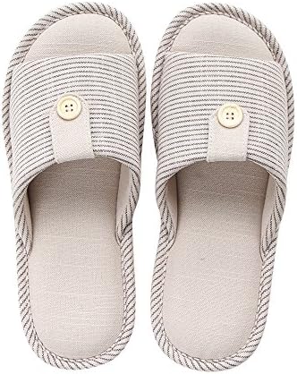 mianshe Knitted Cotton Casual House Slippers Non-Slip Indoor Sandals Unisex Open Toe Soft Breathable