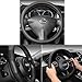 Nasibo Car Steering Wheel Cover,Breathable,Anti- Slip,Elegant,Great Hand Feel Ultrafine Fiber Leather for Universal 15 inch Middle Size Black