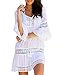 Sanifer Women's Summer Beach Cover Up Dresses Sexy Loose Lace Swimsuit Cove Up Dresses (One Size/US S-M, White)