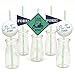 Big Dot of Happiness Par-Tee Time - Golf Paper Straw Decor Baby Shower or Birthday Party Striped Decorative Straws Set 24