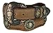 Mens Brass Classic Berry Concho Scalloped Genuine Leather Belt