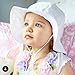 Eyelet Toddler Sun Hat 50+ UPF Cotton Size Adjustable + Chinstrap(M: 9m - 3Y, White eyelet)