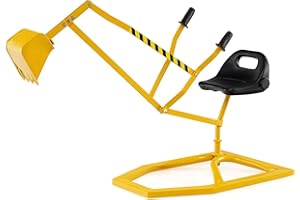 Costzon Sand Digger, Ride on Digger with 360°Rotatable Seat and Flexible Shovel for Dirt, Snow & Beach, Metal Outdoor Excavat