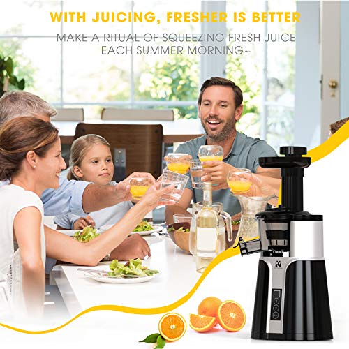 Juicer Machines, Vestaware Slow Masticating Juicer Extractor, Easy to Clean Juicer with Quiet Motor, BPA-Free Cold Press Juicer for Vegetables and Fruits - Thumbnail 5