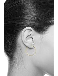 Pendientes de aro de oro amarillo de 14 quilates de 0.059 in de grosor, 8 tamaños diferentes disponibles, oro amarillo, ER118