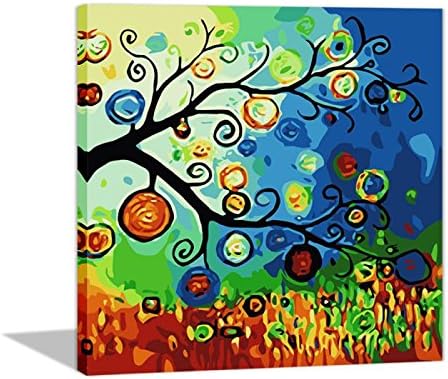 Diy Oil Painting Paint by number kit Wall Art -Colorful Apple Tree 16x20inch