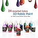 Arrtx-24 Assorted Colors 3D Fabric Paint for Fabric,Canvas,Wood,Ceramic,Glass with a Fine-Point Tip for Precise Application-Non Toxic Permanent Value Pack