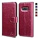 OCASE Samsung Galaxy S10e Case [ Card Slot ] [ Kickstand ] [TPU Shockproof Interior ] Leather Flip Wallet Case for Samsung Galaxy S10e Devices (Burgundy)