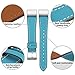 iGK Leather Replacement Bands Compatible for Fitbit Charge 2, Genuine Leather wristbands New Blue with Metal Connectors
