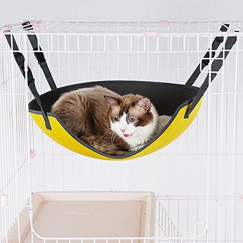 Sgyhair Safety Cat Hammock EVA Elliptical Cat Bed Cat Swing Iron Cage Chair Cat Litter Hanging Bed