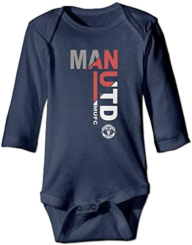 Kids Baby Manchester United Man Utd MUFC Logo Long-sleeve Romper Jumpsuit Navy
