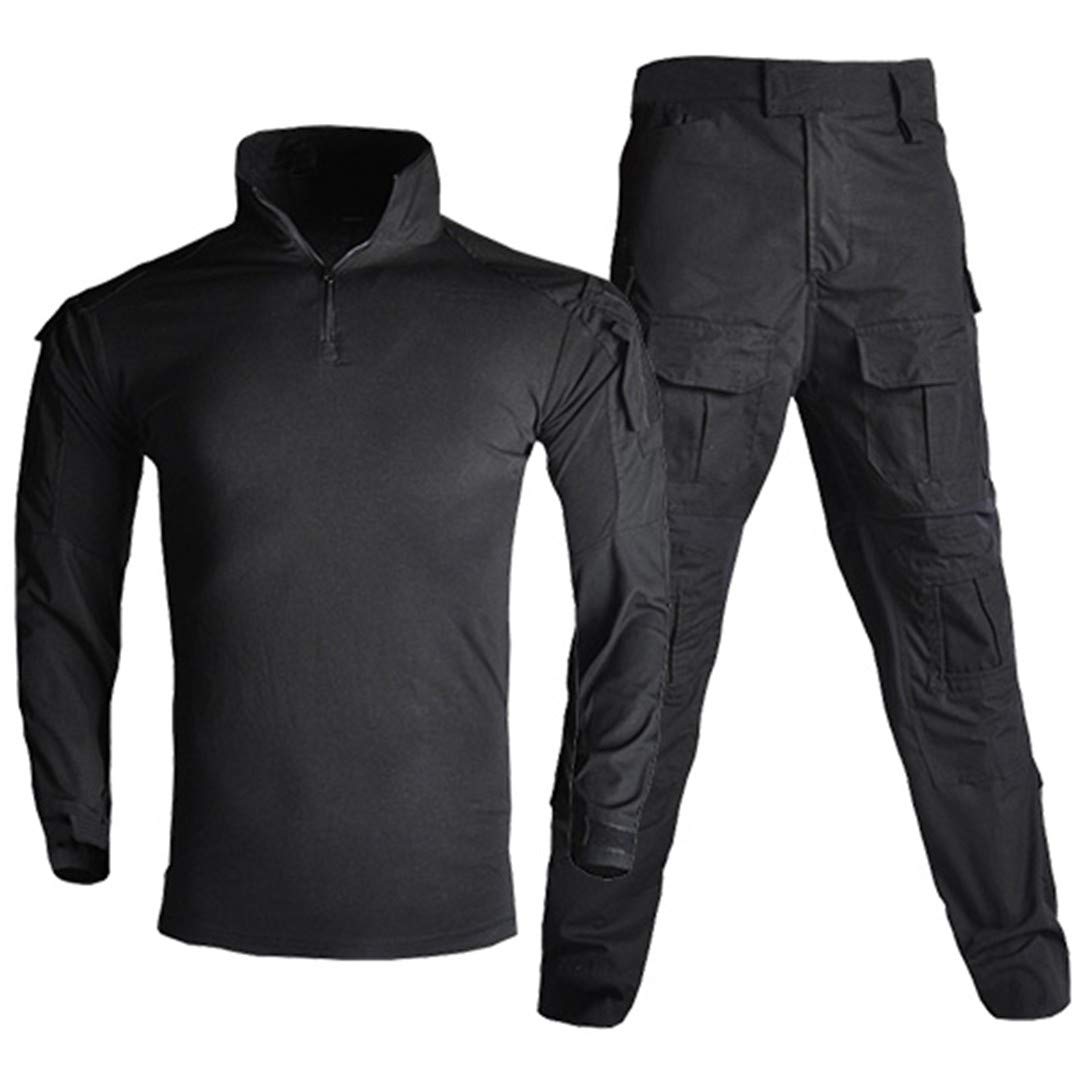 CFDGHIRY Summer Military Clothing Tactical Uniforms Camouflage TShirt Army Combat Suit Black S