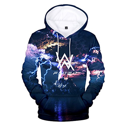 VOSTE Alan Walker Logo Hoodies 3D Printed Hooded Pullover Sweatshirt