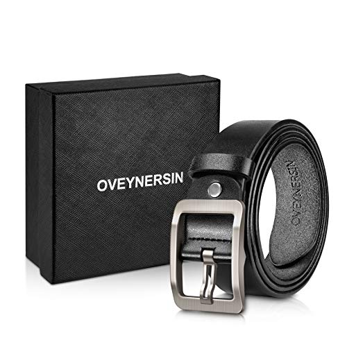 image for Men's Belt, OVEYNERSIN Genuine Leather Causal Dress Belt for Men with 