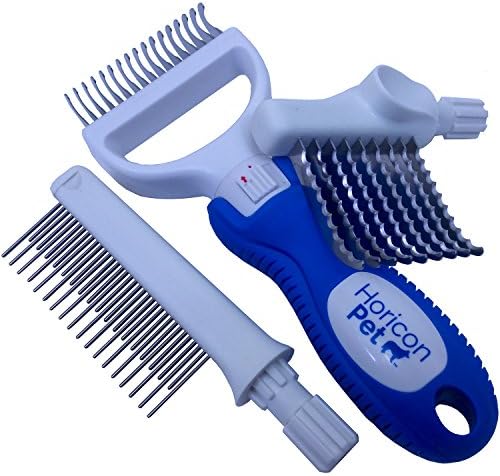 Dog Dematting Kit by Horicon Pet - Dematting Comb, Dematting Razor and Detangler Comb All In One