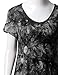 TWINTH Printed Tunic Plus Size Tie Dye Short Sleeve Handkerchief Hem Loose Fit Top Black XL