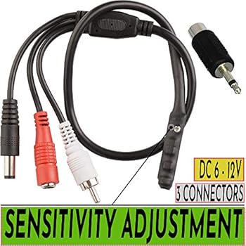 CCTV Microphone Outdoor Microphone for WiFi Security Camera IP: Audio Microphone CCTV Surveillance Microphone RCA with High Sensitive Preamp Amplified Pickup Device Mic External Camera Sound (1 Pack)