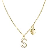 UHIBROS Bubble Letter Necklace, Gold Balloon Initial Necklaces for Women, Cubic Zirconia Dainty Charm Alphabet Pendant, 18K Gold Plated Custom Name Choker, Trendy Puffy Personalized Jewelry