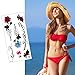 Lady Up 10 Sheets Temp Body Art Temporary Tattoos Fake Tattoo for Women Kids Butterfly Flower Rose Feather Pattern Waterproof Stickers