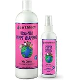 earthbath, Ultra-Mild Wild Cherry Puppy Shampoo & Spritz - Cruelty Free Dog Shampoo and Conditioner, Made in USA, Tearless & 