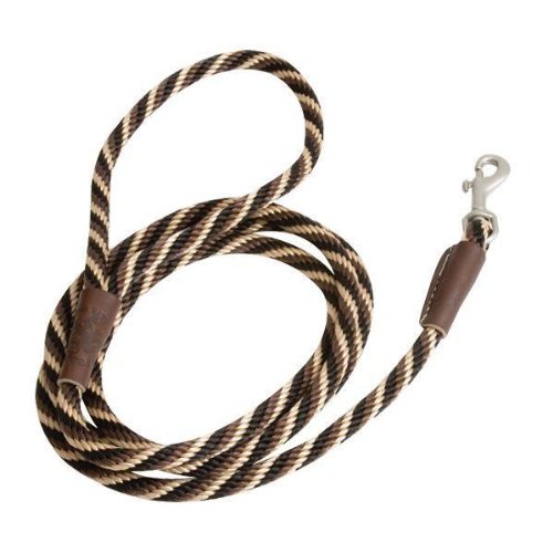 Mendota 3/8" by 4' Snap Leash, Mocha, Small