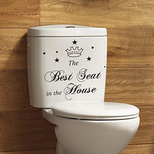 LRZCGB Removeable PVC Washroom Bathroom Best seat in the House Decoration wall sticker Decor Decorative Wall Paper (2, Best seat)