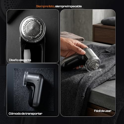PMR SHOP® Premium Electric Lint Remover | Clothes Lint Remover with LED Display | USB-C Rechargeable | 6 High Precision Blades | Ball Remover for Clothes and Furniture