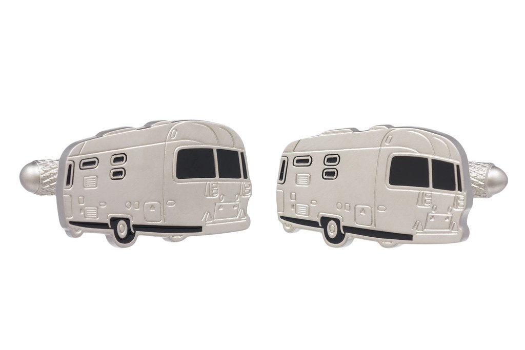 Cufflinks - Retro Touring Caravan Cufflinks in Onyx Art Cufflink Box
