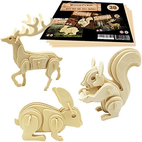 WoodFlair 3D Wooden Puzzle, Set of 3, Forest
