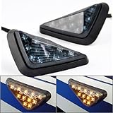 Smoke Triangle Flush Mount LED Turn Signals Blinker, Yellow Light for Sport Bike 1995-2007 Yamaha YZF R6 R1 600r Kawasaki Ninja Zx10r Zx9r Zx6r 00-06 Suzuki Gsxr 600 750 1000 Honda CBR F4 600 929 954