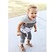 Newborn Baby Boys Girls Clothes Set 2 Pieces Stripe Plane Print Vest Hoodie+Shorts (6-12m, Grey)