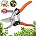 Pruner Shears, Premium SK5 Blade Bypass Hand Pruners with Shock-Absorbing Cushion, Garden Pruner Pruning Shears Garden Shears Tree Trimmers Secateurs with Safety Lock, Garden Shears for Gardener