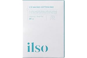 ILSO 1/3 Saving Cotton Pad, Thin Layer Perfect for DIY Toner pad and mask, 40 Sheets, Korean Skincare (50 x 70mm)