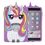 iPad Mini Case，Phenix-Color 3D Cute Soft Silicone [Drop Proof,Shock Proof,Anti Slip] Cartoon Gel Rubber Back Cover Case for iPad Mini 1 2 3 (Rainbow Horse)