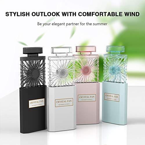 LIGHTDESIRE Mini Fan Handheld Rechargeable, Portable Retractable 3 Speeds with Fragrance, Personal Fans Small Handheld Battery Operated Desk Electric Fan for Travel Home Office School Queue (Blue) - Thumbnail 7