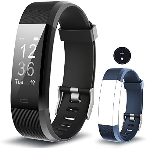 Yuanguo Fitness Tracker YG3 Plus Activity Tracker Sports Watch Smart Bracelet Pedometer Fitness Watch with Heart Rate Monitor/GPS/Step Counter/Sleep Monitor for Android and IOS (Black + blue band)