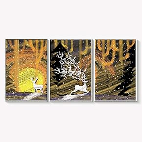 Framed Canvas Wall Art for Living Room, Bedroom Abstract Landscape Dream Place Canvas Prints for Home Decoration Ready to Hanging - 16"x24"x3 Panels