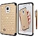 Style4U Galaxy Note Edge Case, Galaxy Note Edge Studded Rhinestone Crystal Bling Hybrid Armor Case Cover for Samsung Galaxy Note Edge/Note 4 Edge with 1 Stylus [Gold/Black]