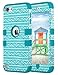 iPod Touch 6 Case,iPod 6 Cases,ULAK Anti Slip Anti-Scratch iPod Touch Case Shockproof Protective Cover with Hybrid High Soft Silicone + Hard PC Case(Wave Pattern/Blue)
