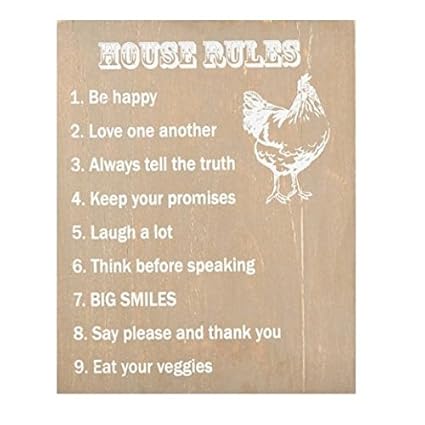 Amazoncom Vintage Look Chicken Pen Rules Coop Hen House No Hen
