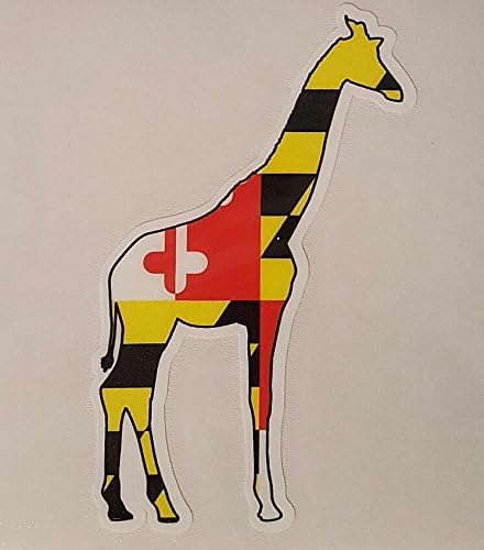 Maryland Flag Giraffe Sticker