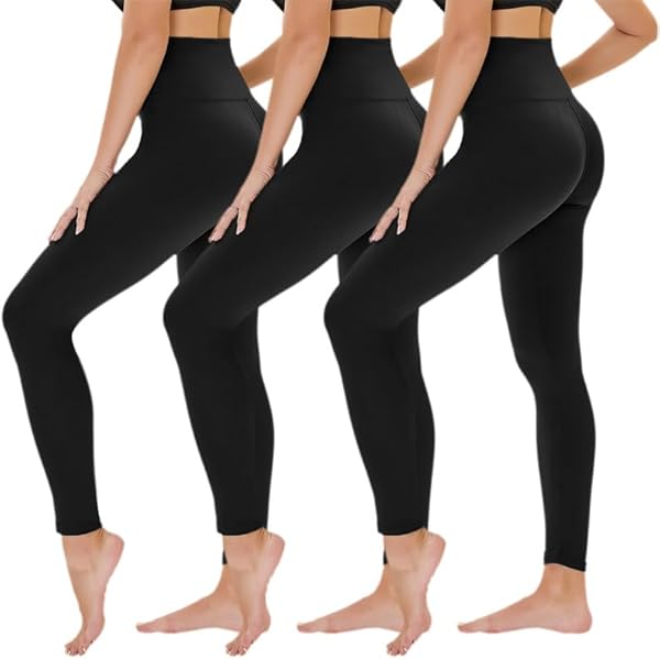 TNNZEET 3er Pack Leggings Damen High Waist Schwarz Leggins Blickdicht für Sport Gym