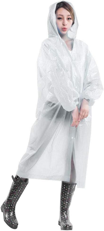 Rain Ponchos for Adults Plus Size Outdoor Hiking Non-Disposable Peva Raincoat