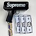 Rapid$Gun Money Gun Toy - Make it Rain Real Money Dispenser - Supreme Dollar Shooter - Paper Money Spray + 300 Prop Money + 2 Sets of Battery Included (Black, 9V Battery)