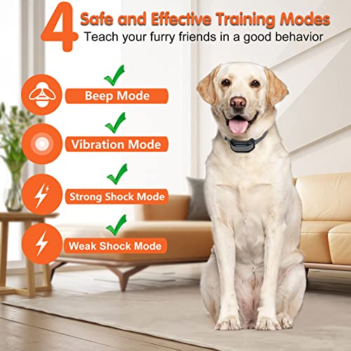DOGREAT Dog Training Collar, 4 Training Modes Shock Collar with 1000Ft Remote for Large Medium and Small Dogs, Dual Shock Design Dog Shock Collar, Rechargeable Waterproof Training Collar for Dogs