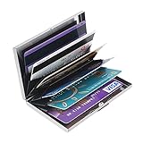 RFID Blocking Credit Card Holder, Rocketek Stainless Steel Card Holder Case | Steel Metal Slim Wallet | Credit Card Case for Storing Business Cards, Credit Cards, Driver License and so on