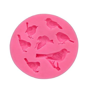 aloiness Kleiner Vogel Silikon Form Backform Schokolade Form für Kuchen Keks Bagels Muffins Donut Maker Mini Gugelhupf 7.5 * 
