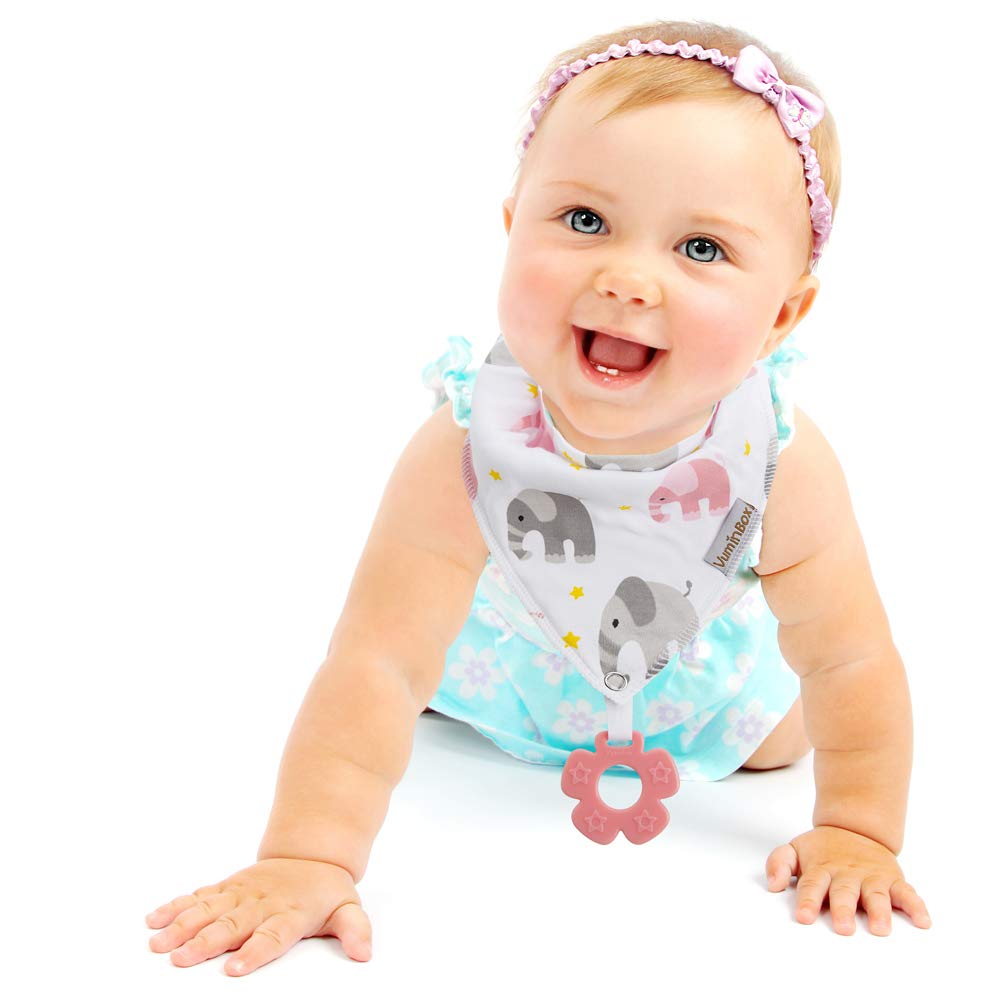 Baby Bandana Drool Bibs 6-Pack and Teething Toys 6-Pack Made with 100% Organic Cotton, Absorbent and Soft Unisex (Vuminbox) (6 - Pack Girl): Baby