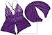 Avidlove Women Sexy Lingerie Lace See-through Babydoll Open Crotch Pant Dress (L = US M, Purple (FBA))