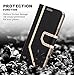 FYY Leather Case with Mirror for Samsung Galaxy S9 Plus, Leather Wallet Flip Folio Case with Mirror and Wrist Strap for Samsung Galaxy S9 Plus Black